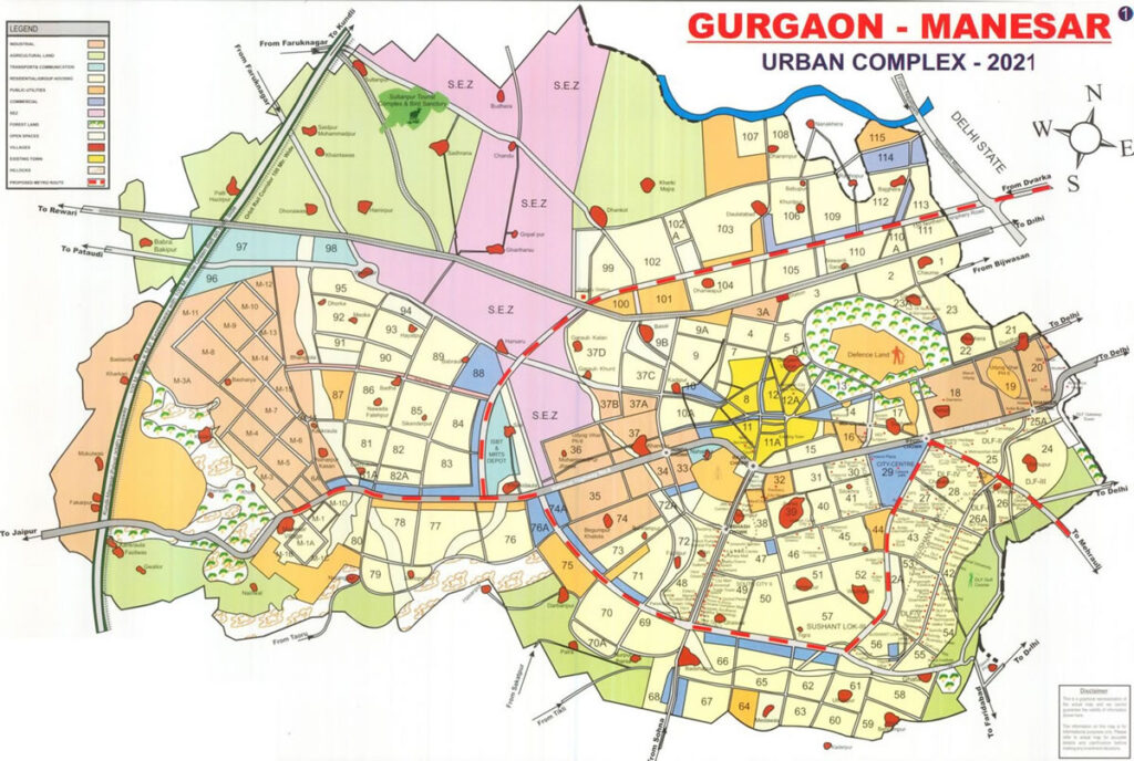 Sector 43 Gurgaon Map 1024x688 